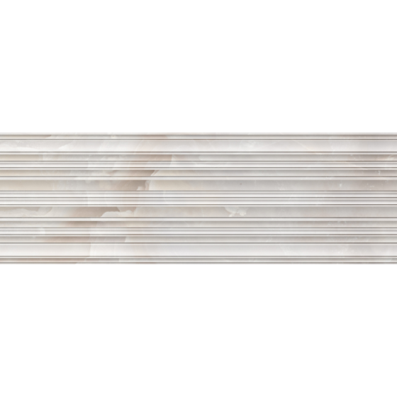 Διακοσμητικό πλακάκι Agata Lines Gris 30x90 με γραμμικό ανάγλυφο και γυαλιστερή μαρμάρινη όψη